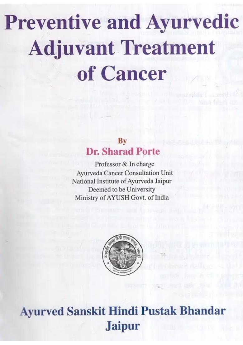 Preventive and Ayurvedic Adjuvant Treatment Of Cancer - Indya
