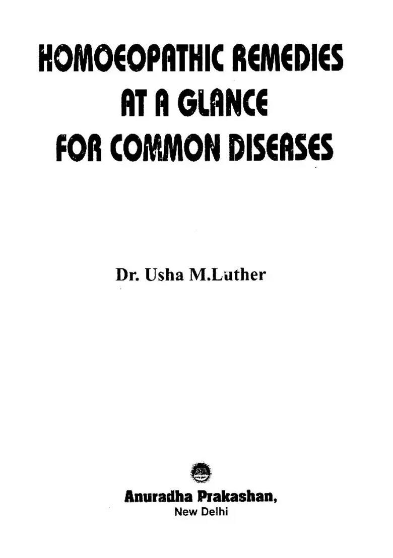 Homoeopathic Remedies at a Glance for Common Diseases - Indya