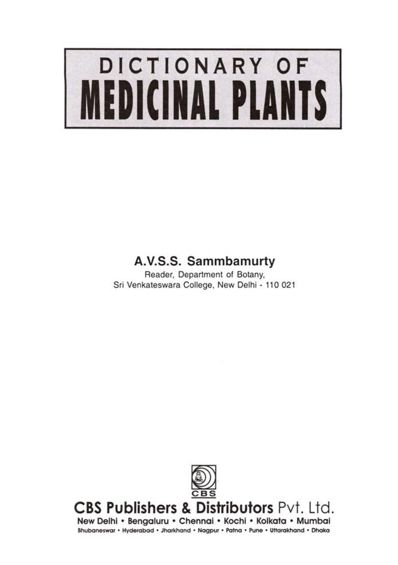 Dictionary of Medicinal Plants - Indya