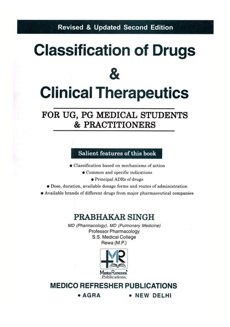 Classification of Drugs and Clinical Therapeutics (For UG, PG Medical Students and Practitioners) - Indya
