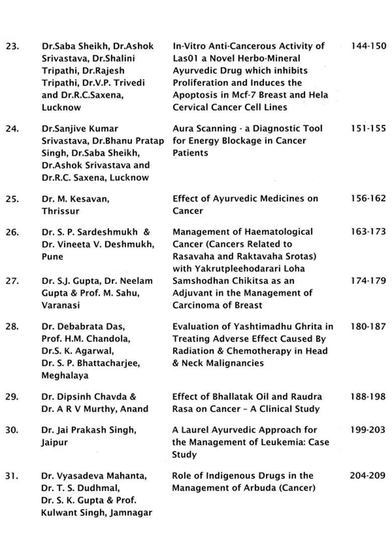 National Seminar on Management of Cancer Through Ayurveda - Indya