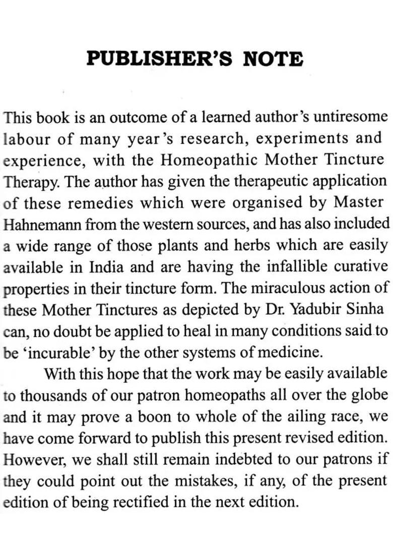 Miracles of Mother Tinctures with Therapeutic Hints and Treatment of Diseases - Indya