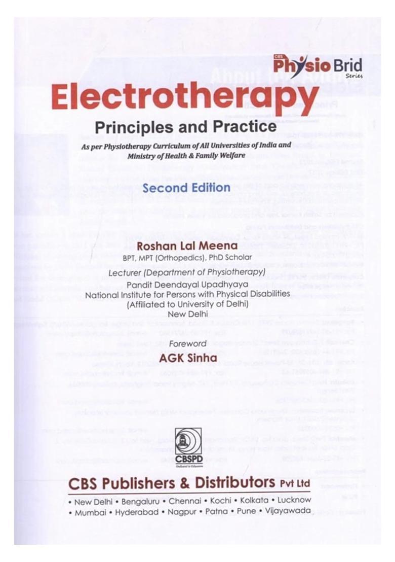 Electrotherapy Principles and Practice (As per Physiotherapy Curriculum of All Universities of India and Ministry of Health Family Welfare) - Indya