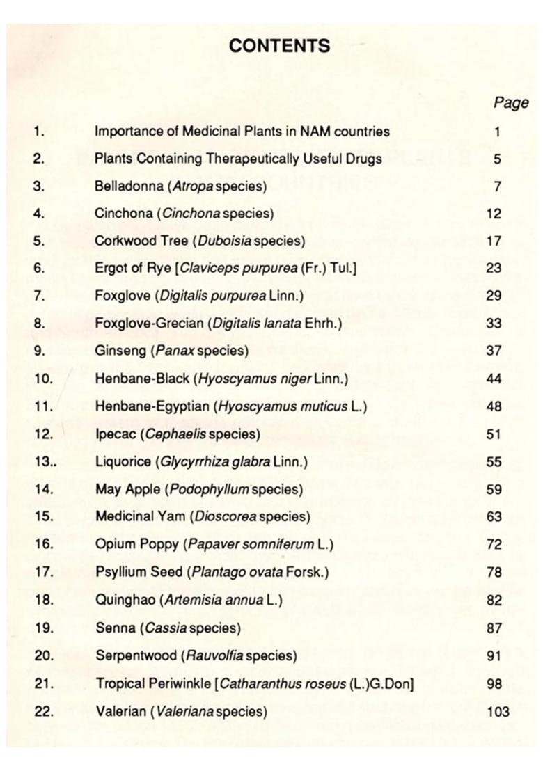 Status Report on Cultivation Medicinal Plants for Nam Countries December 1992 (An Old and Rare Book) - Indya