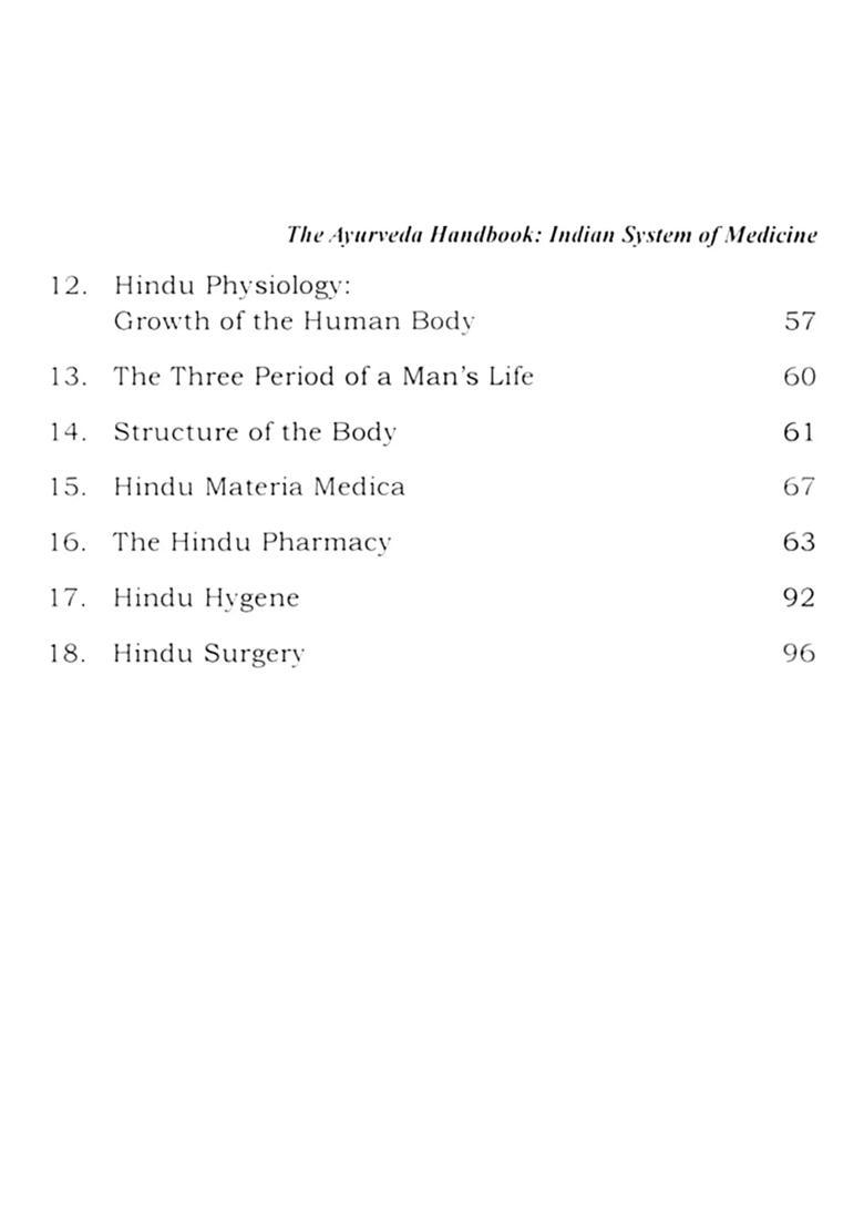 The Ayurveda Handbook Indian System Of Medicine - Indya
