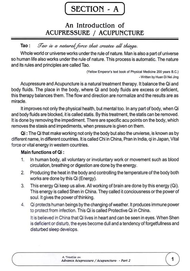 A Treatise on Advance Acupressure Acupuncture (Part II) - Indya