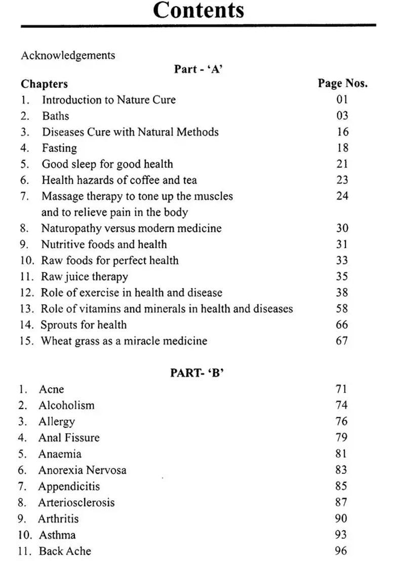 Nature Cure for Common Diseases - Indya