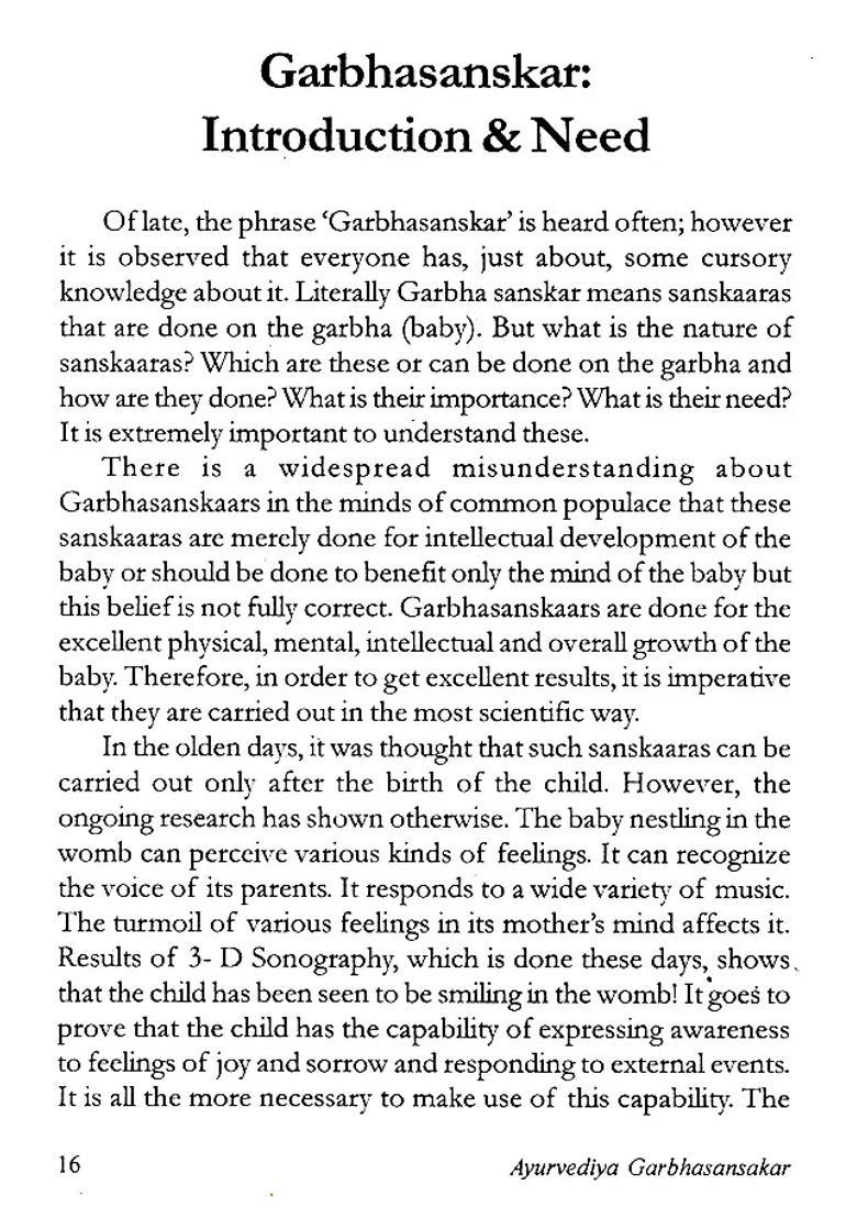 Ayurvediya Garbhasanskar (Facilitating Complete Physical, Mental Intellectual Growth of the Baby Based on Ayurvedic Philosophy) - Indya