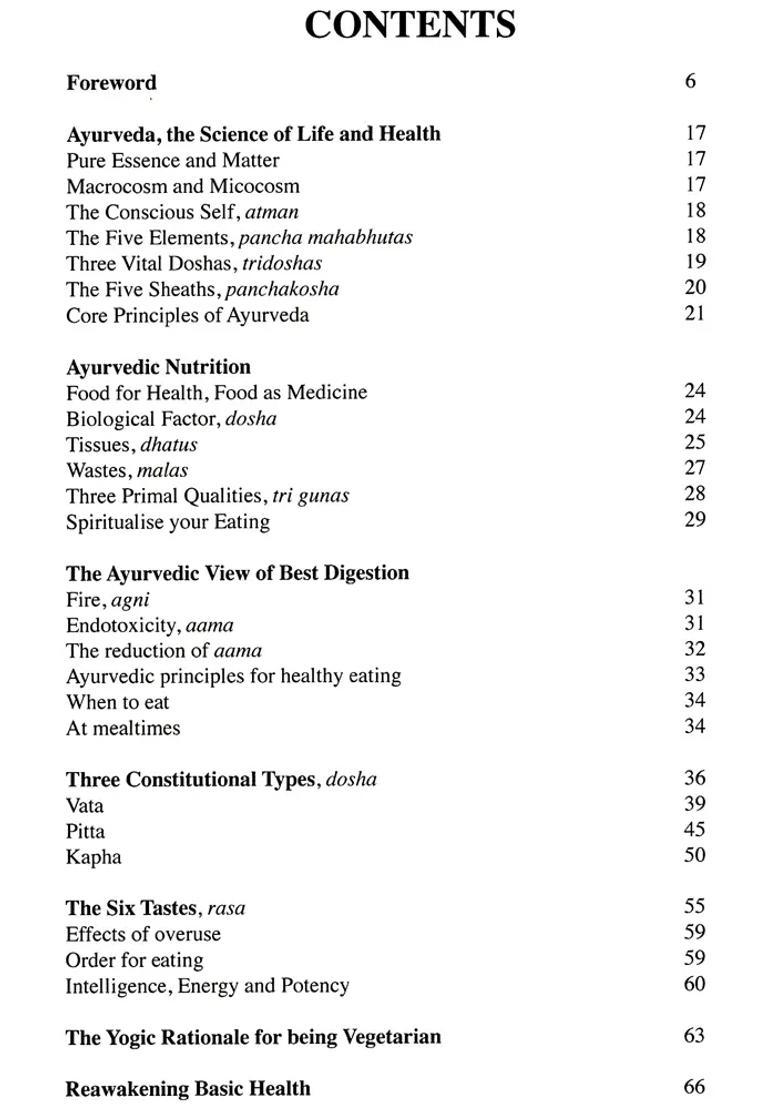 Food for Life (Ayurvedic Recipes) - Indya