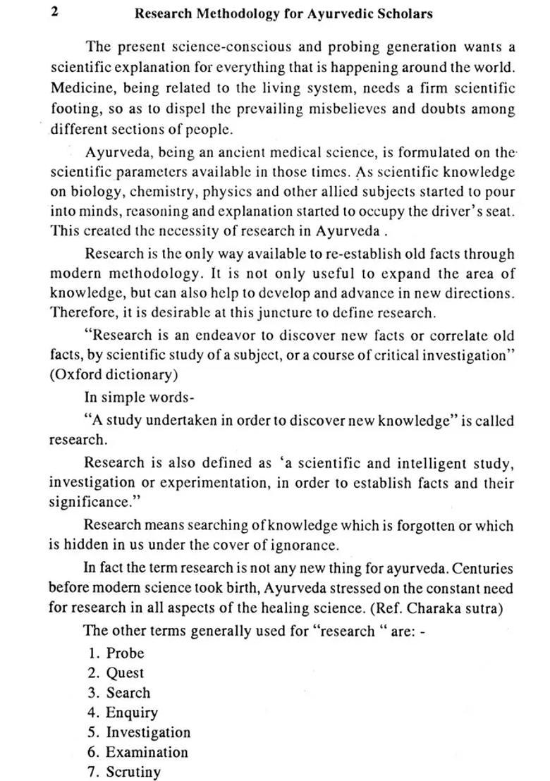 Research Methodology for Ayurvedic Scholars - Indya