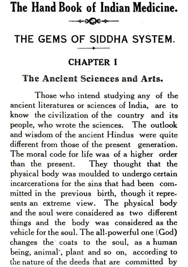 The Handbook of Indian Medicine or The Gems of Siddha System - Indya