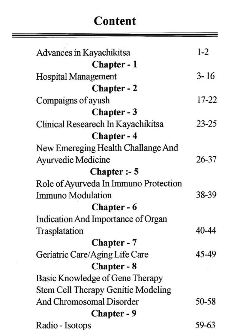 Advances in Kayachikitsa - Indya