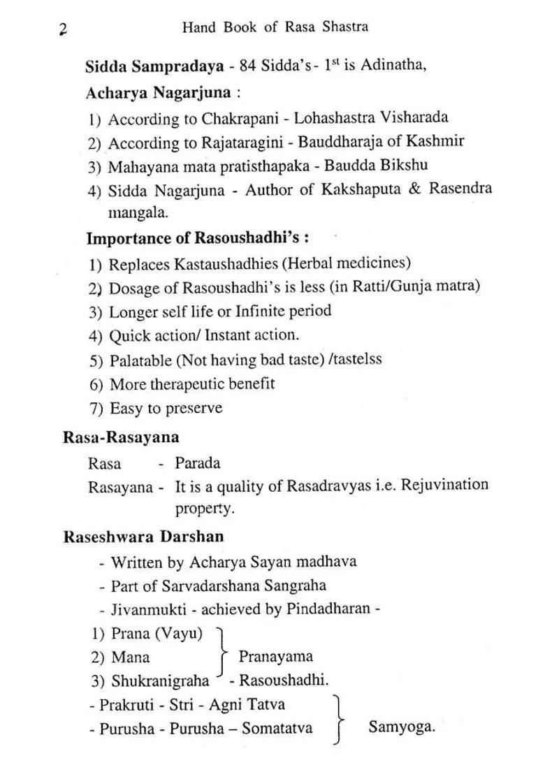 Hand Book of Rasashastra - Indya