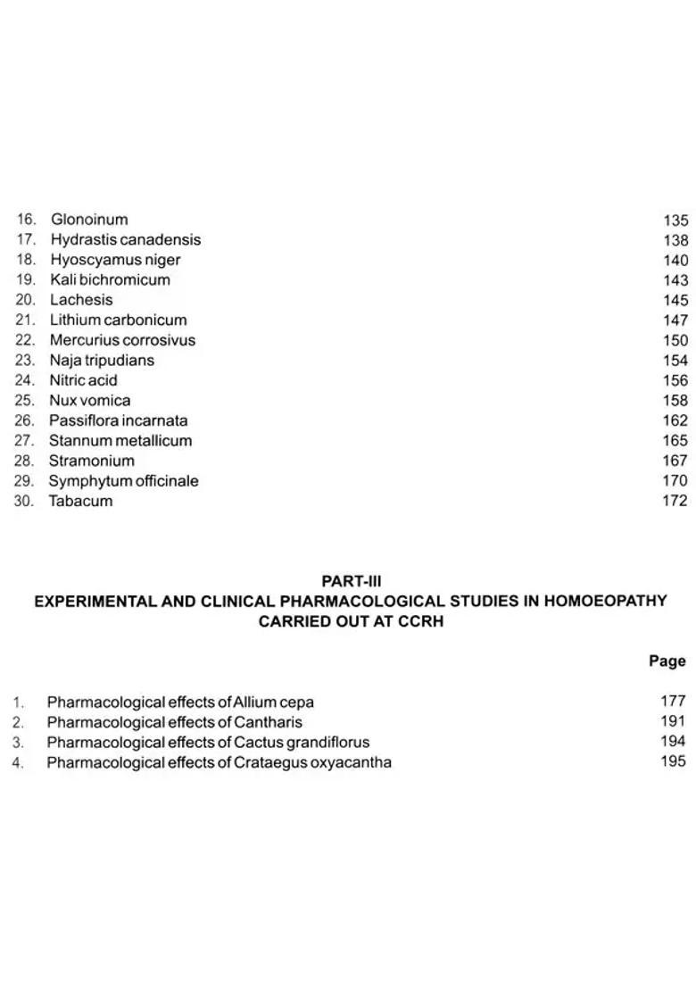 Pharmacological Actions of Homoeopathic Drugs - Indya