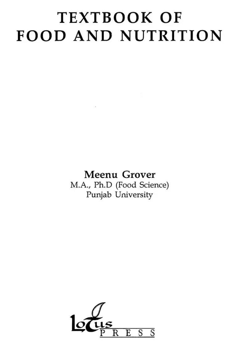 Textbook of Food and Nutrition - Indya