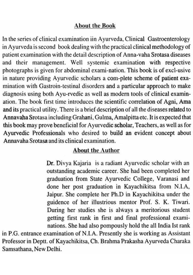Clinical Gastroenerology in Ayurveda - Indya