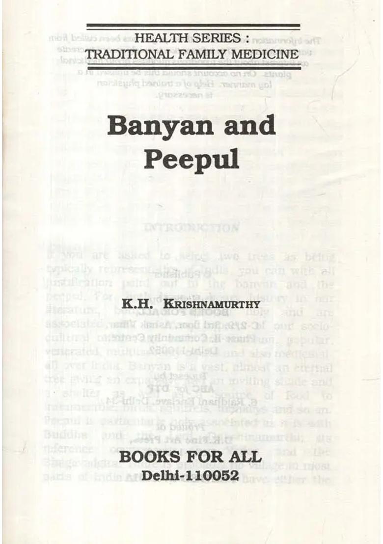 Banyan and Peepul- Traditional Family Medicine (Health Series) - Indya