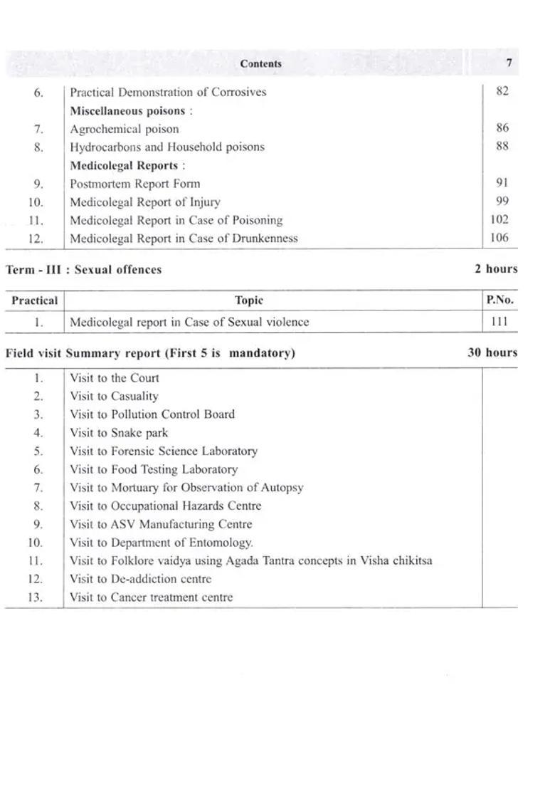 Practical, Clinical Cases and Medicolegal Reporting Record Book of Agada Tantra (Subject code AyUG-AT According to New NCISM Syllabus 2023) - Indya