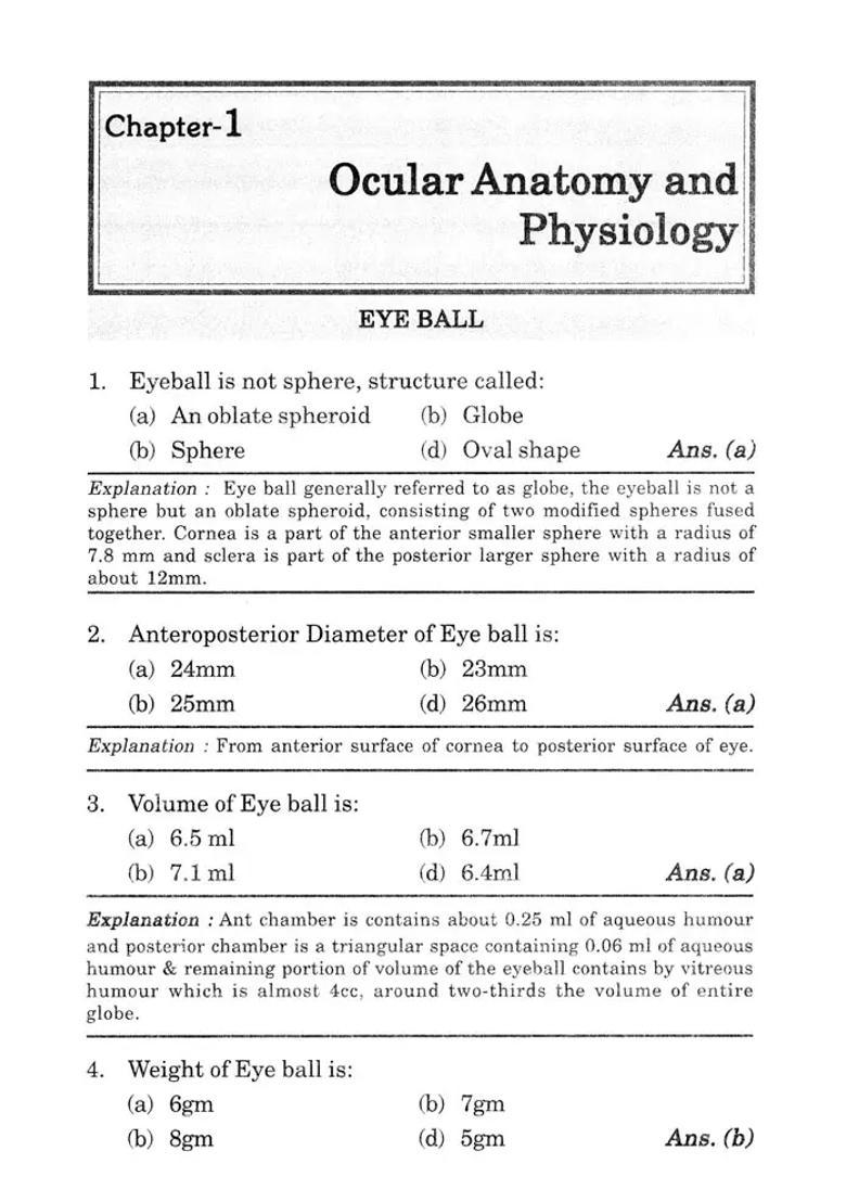 MCQs for Optometry Students- A Rapid Revision of Optometry (A Self Assesement) - Indya