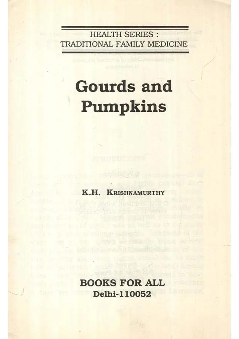 Gourds and Pumpkins- Traditional Family Medicine (Health Series) - Indya