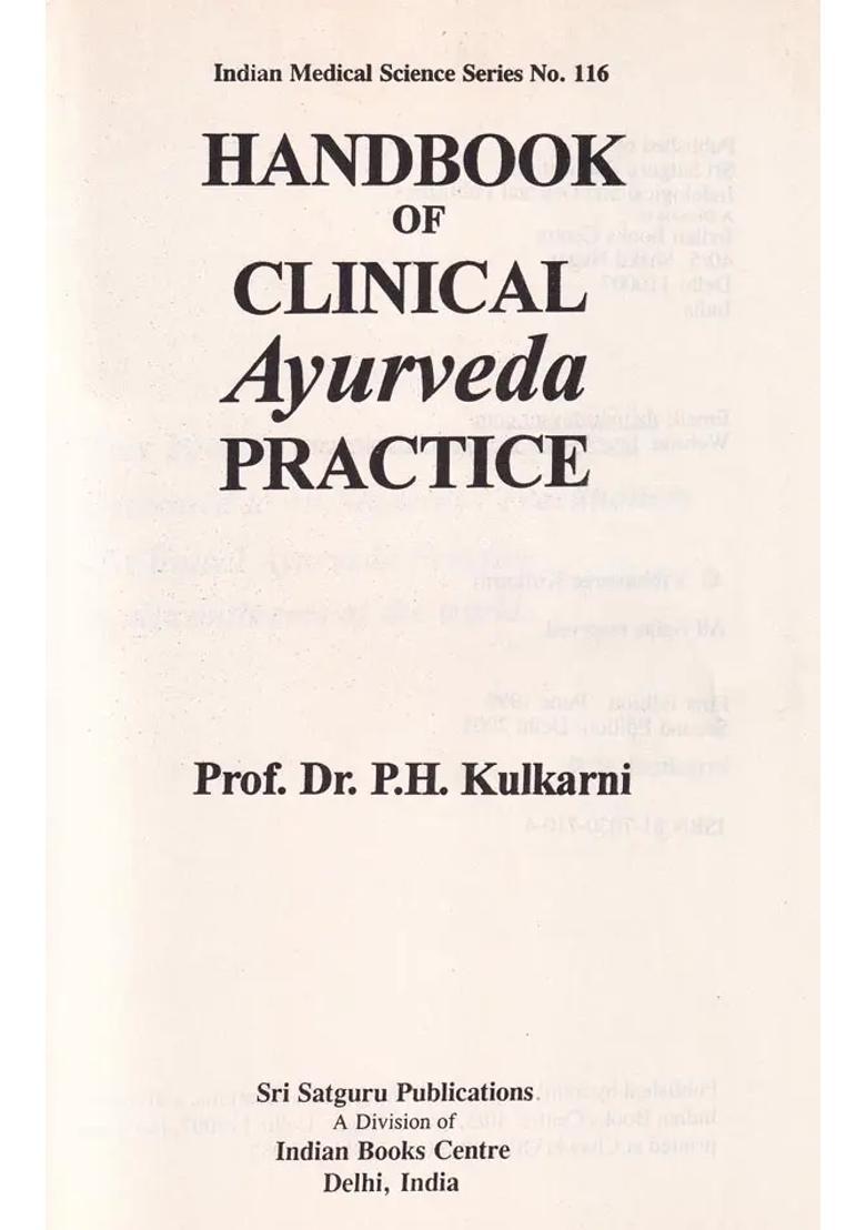 Handbook of Clinical Ayurveda Practice - Indya