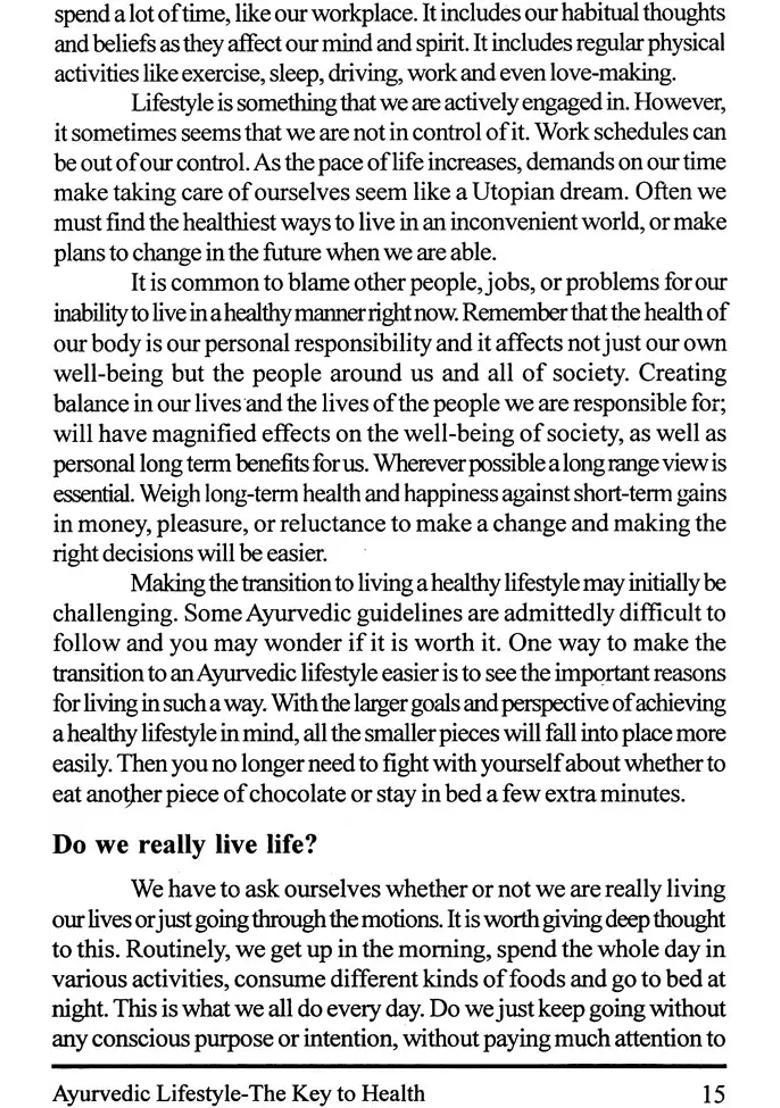 Ayurvedic Lifestyle The Key to Health (Introduction to Ayurvedic Lifestyle) - Indya