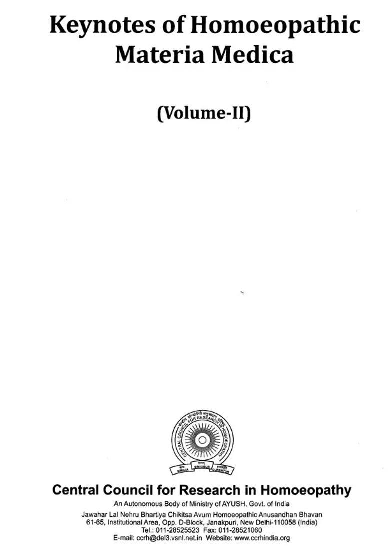 Keynotes of Homoeopathic Materia Medica (Vol-II) - Indya