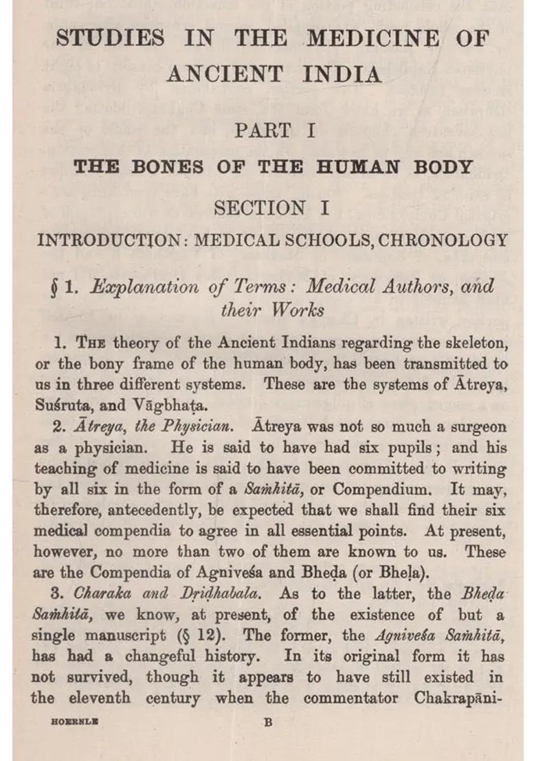 Studies in the Medicine of Ancient India Osteology or the Bones of the Human Body - Indya