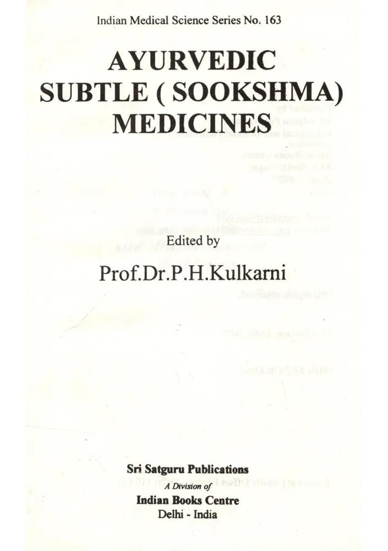 Ayurvedic Subtle (Sookshma) Medicines - Indya