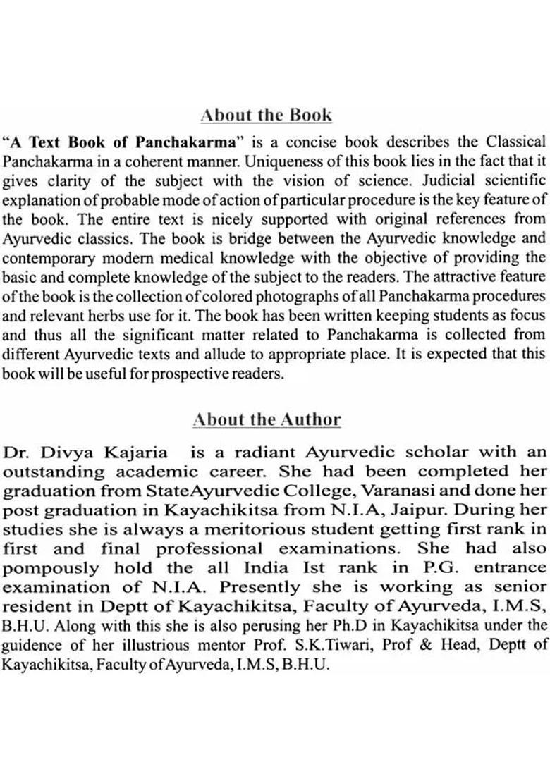 Text Book of Panchakarma with Illustrated Picture - Indya