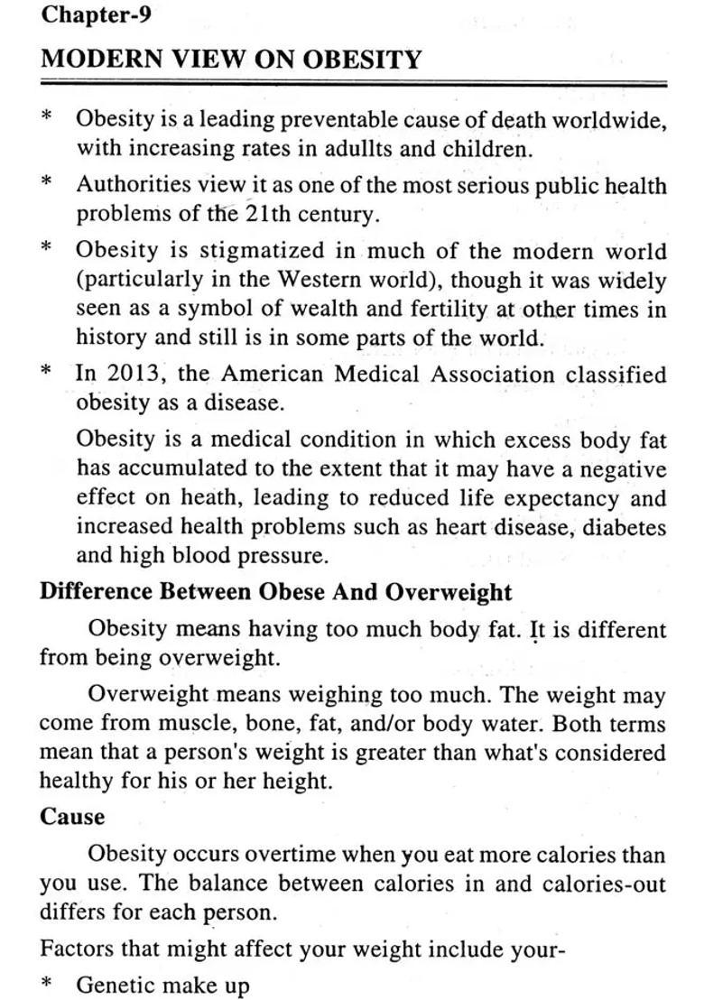 Management of Obesity in Ayurveda (Carakokta Sthoulya Chikitsa) - Indya