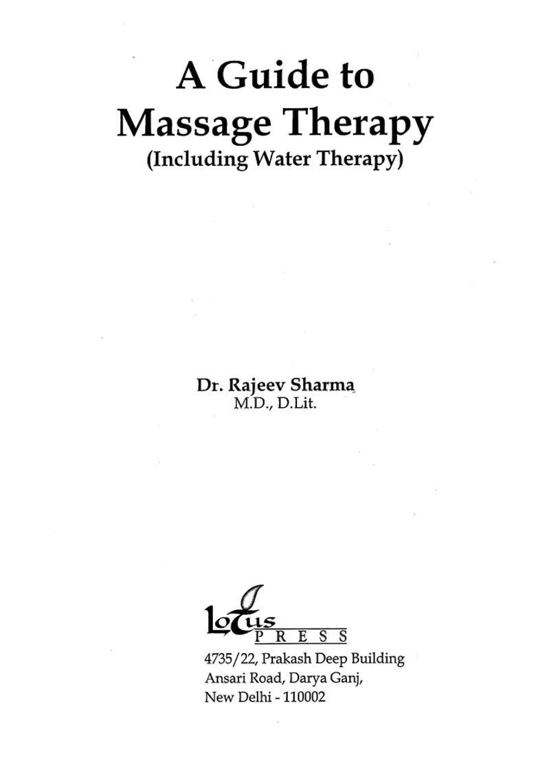 A Guide to Massage Therapy Including Water Treatment - Indya