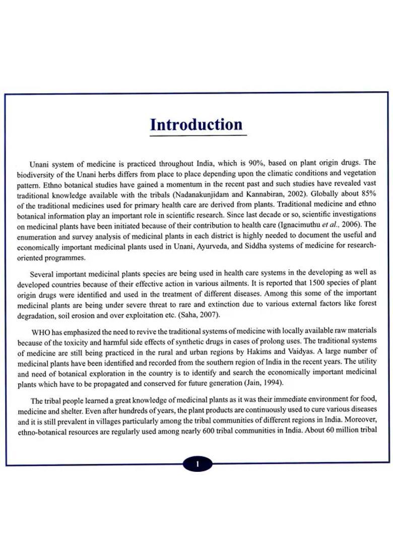 Unani Medicinal Plants of Dindigul District Tamil Nadu - Indya