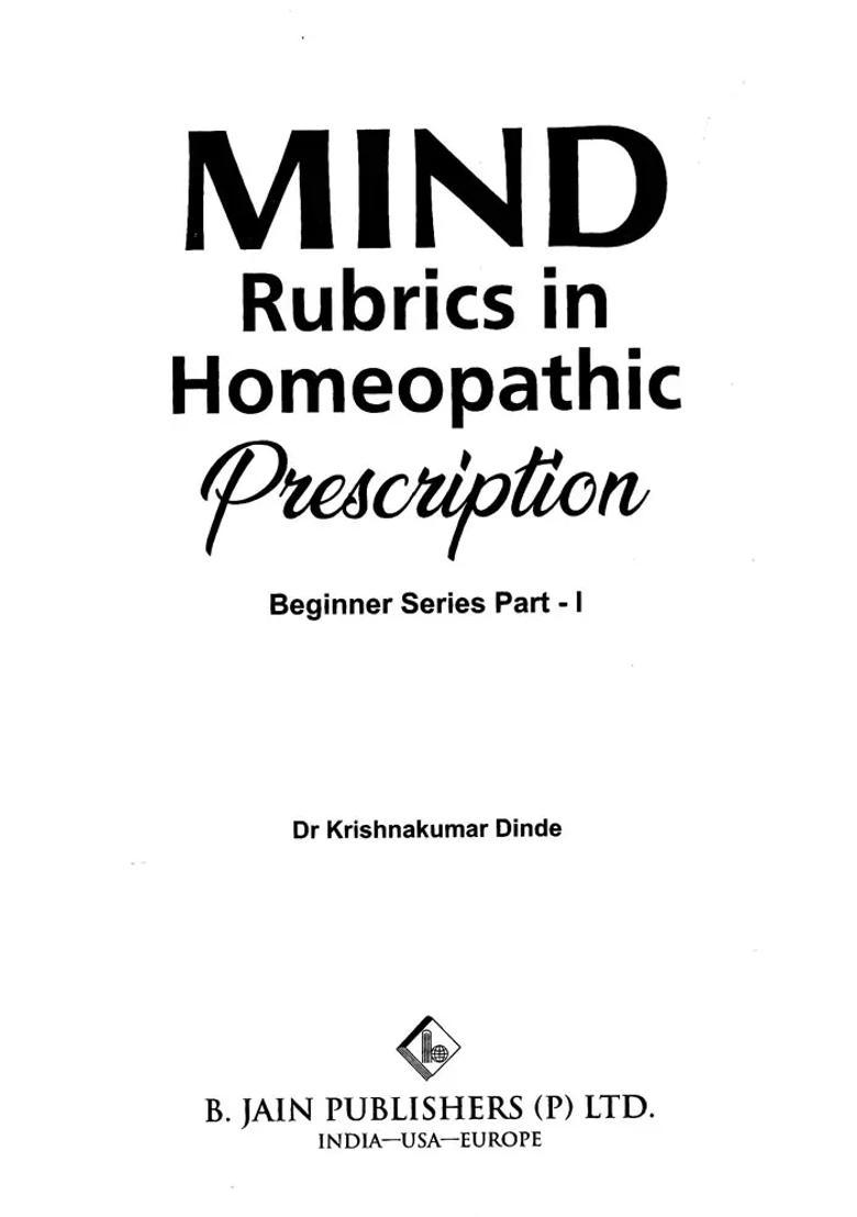 Mind Rubrics in Homeopathic Prescription - Indya