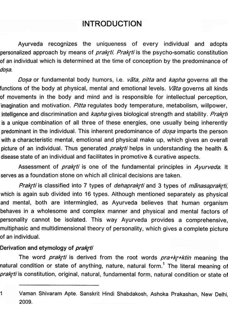 Prakriti Human Constitution - Indya