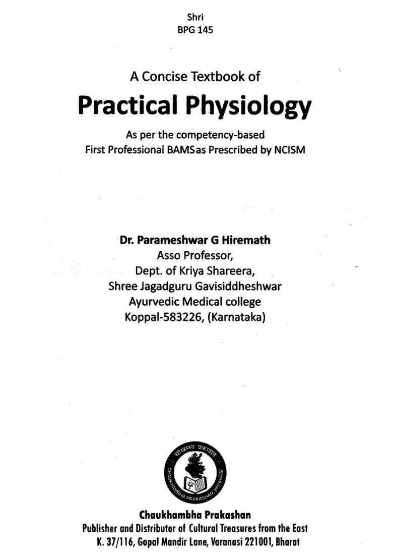 A Concise Textbook of Practical Physiology (As Per Curriculum for First Professional BAMS Prescribed by NCISM) - Indya