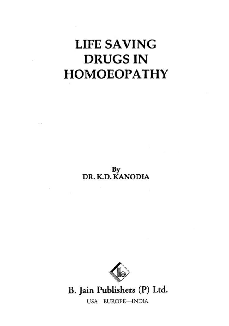 Life Saving Drugs in Homoeopathy - Indya