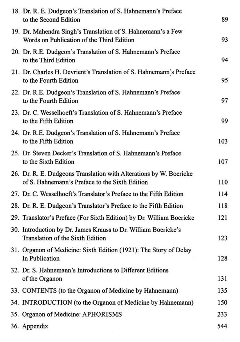 Organon of Medicine with Word Meanings (6th 5th Editions) - Indya