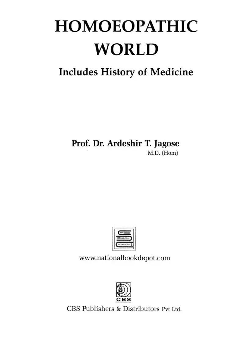 Homoeopathic World Includes History of Medicine - Indya