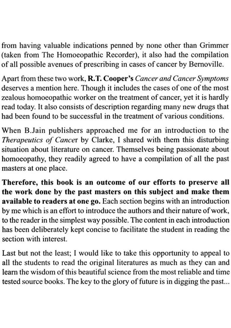 Homoeopathic Therapeutics of Cancer from The Master of Homoeopathy - Indya