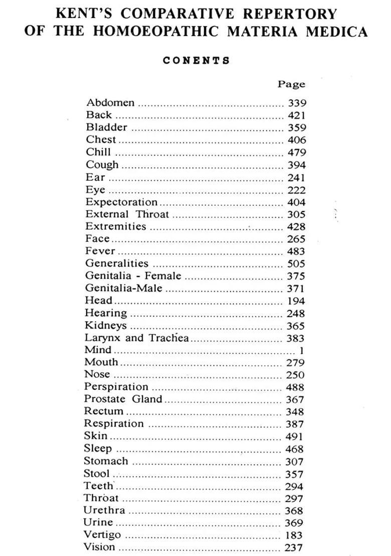 Kents Comparative Repertory of The Homoeopathic Materia Medica (With Overview of the Mind Section) - Indya