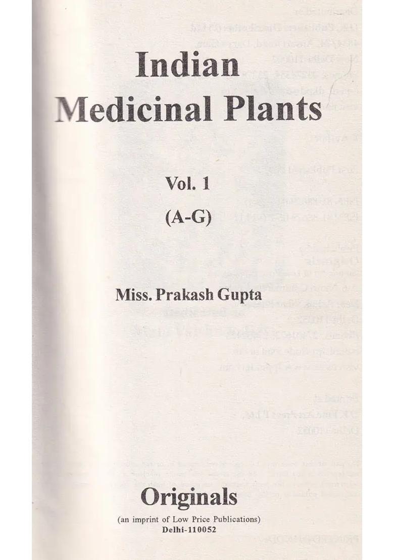Indian Medicinal Plants (Volume-1) - Indya