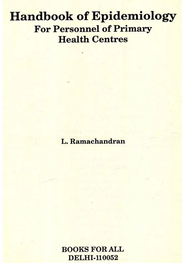 Handbook of Epidemiology For Personnel of Primary Health Centres - Indya