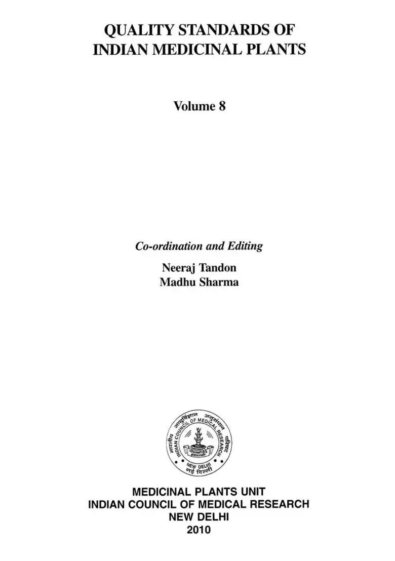 Quality Standards of Indian Medicinal Plants Volume- 8 - Indya
