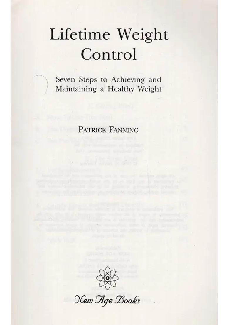 Lifetime Weight Control Seven Steps to Achieving and Maintaining a Healthy Weight - Indya