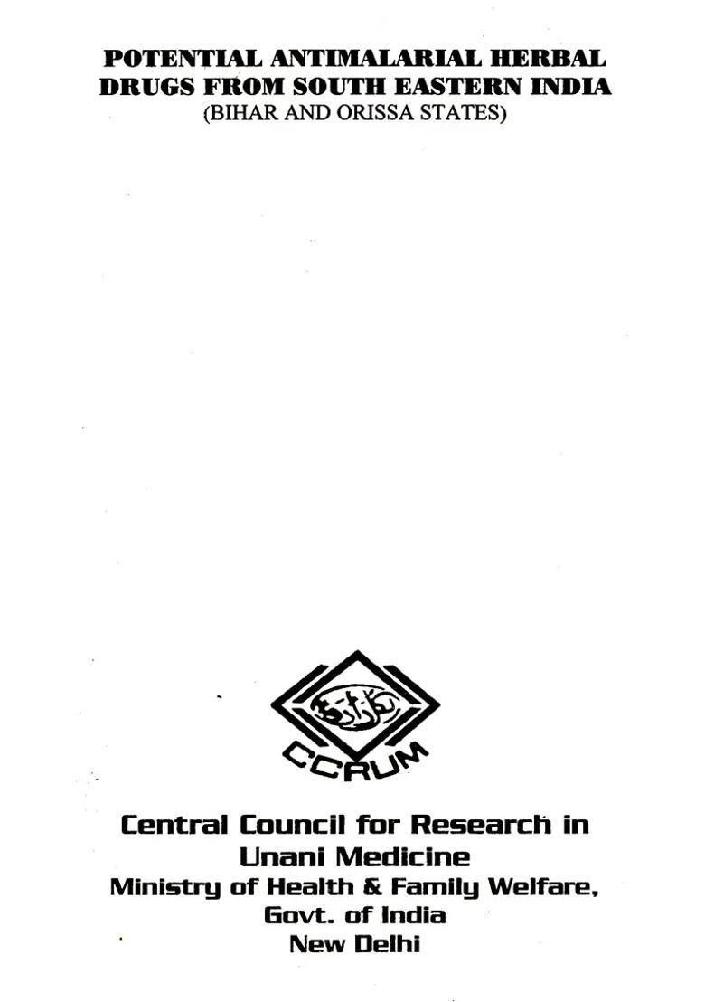 Potential Antimalarial Herbal Drugs from South Eastern India Bihar and Orissa States - Indya