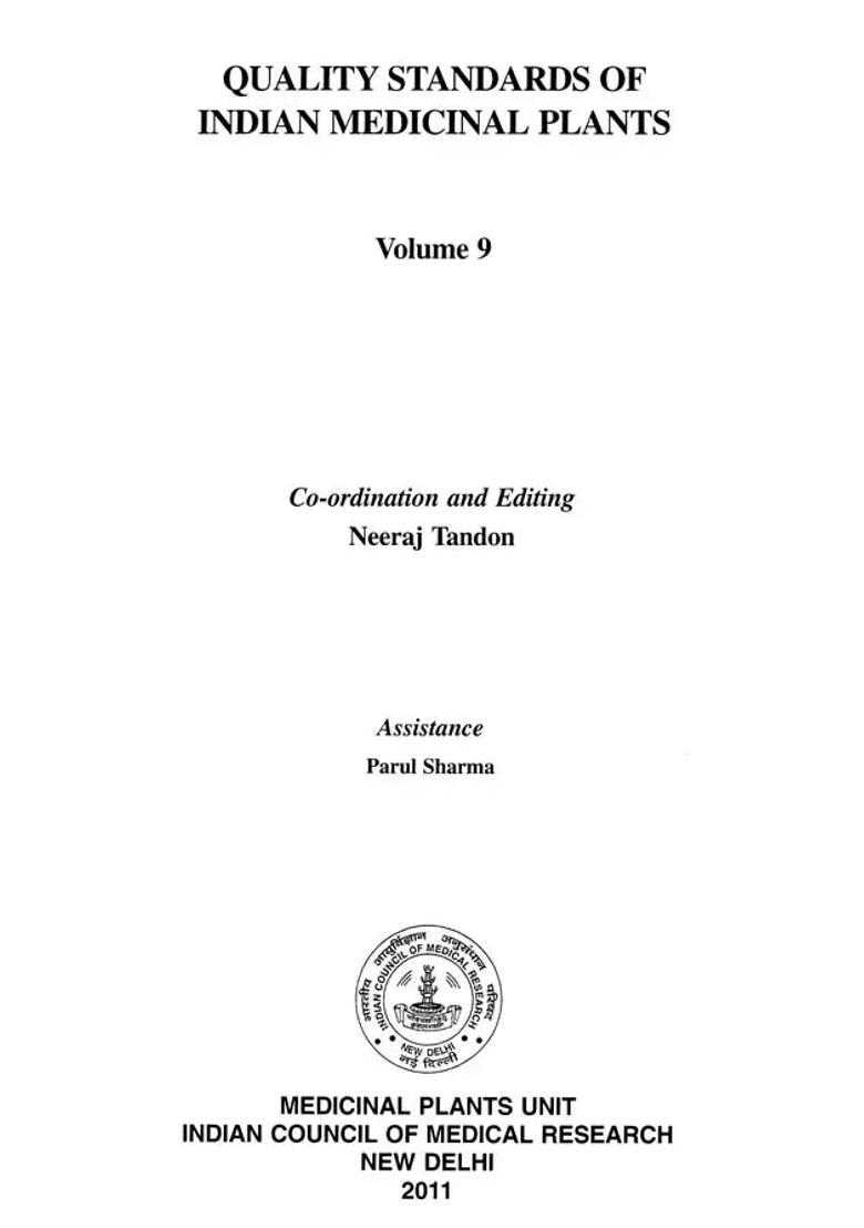Quality Standards of Indian Medicinal Plants Volume- 9 - Indya