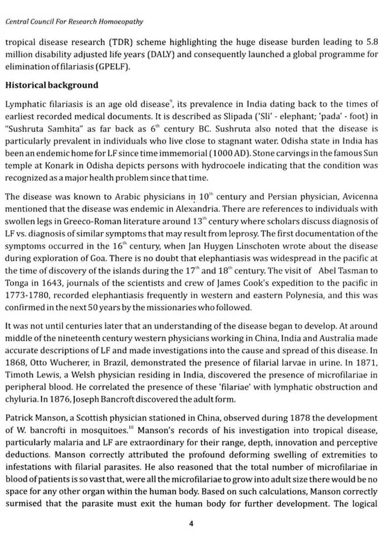 Homoeopathic Approach - Lymphatic Filariasis (An Old Book) - Indya