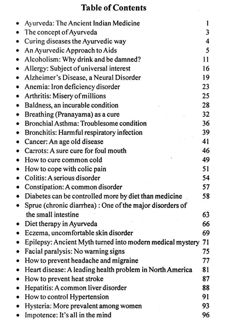 Some Common Diseases and Ayurvedic Medical Treatment - Indya