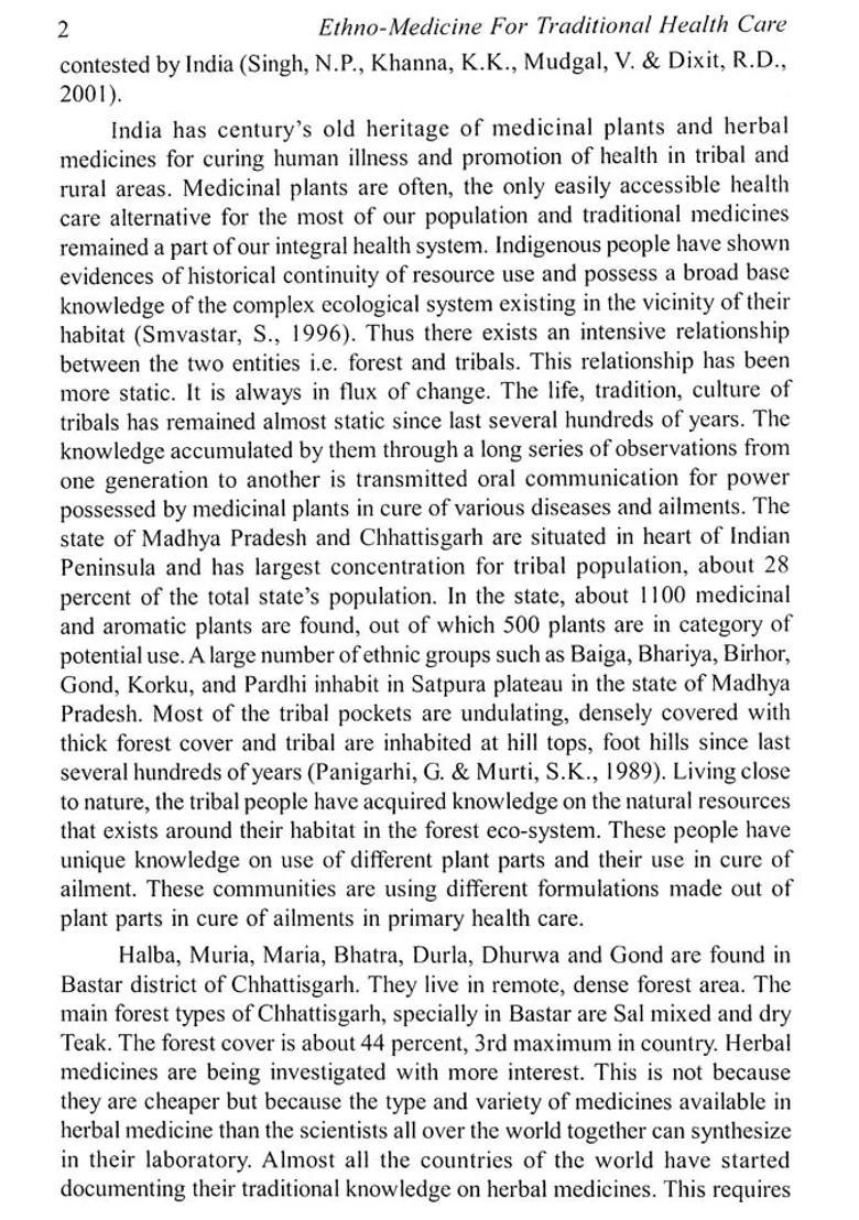 Ethno-Medicine for Traditional Health Care - Indya